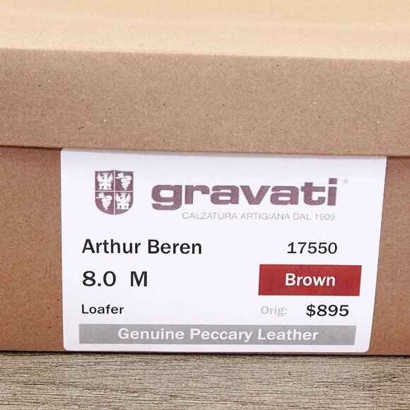 $895 GRAVATI Arthur Beren 8 M Genuine PECCARY Brown 17550 * add $15 new Trees main image 4